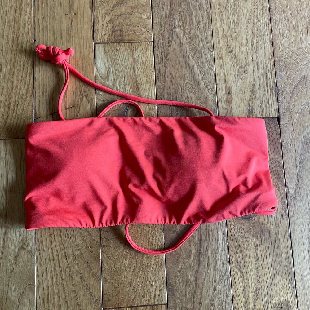 Oneil red strapless bikini top